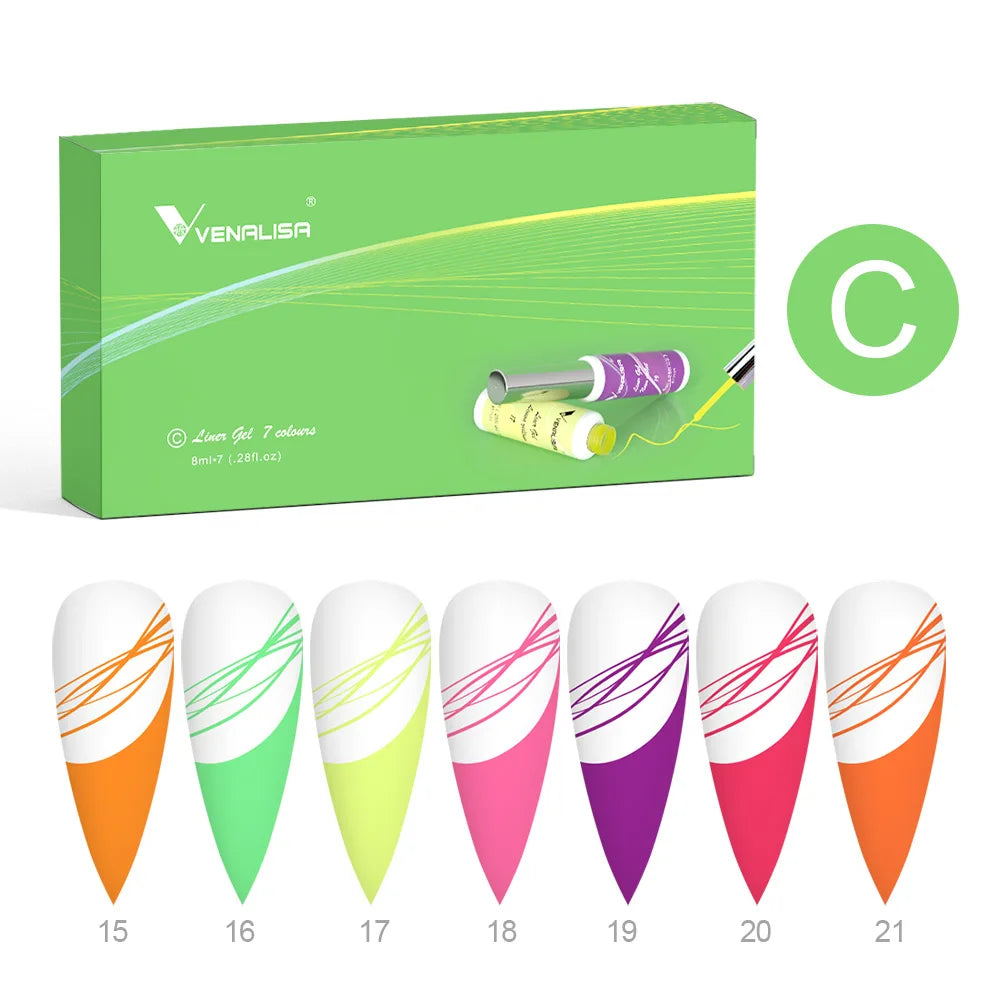 Venalisa Kit Liner Gel – 7 Colori da 8ml