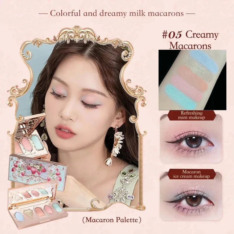 Flower Knows Strawberry Rococo Pressed Glitter Eyeshadow Palette 15g