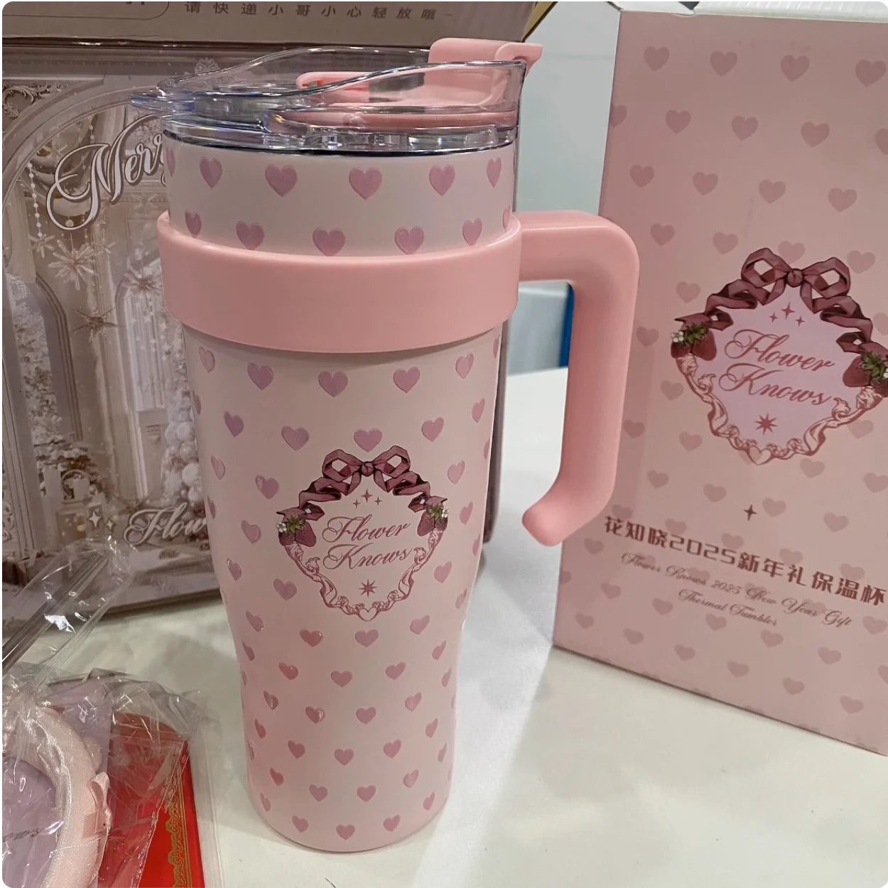 Flower Knows – Thermal Tumbler con cannuccia