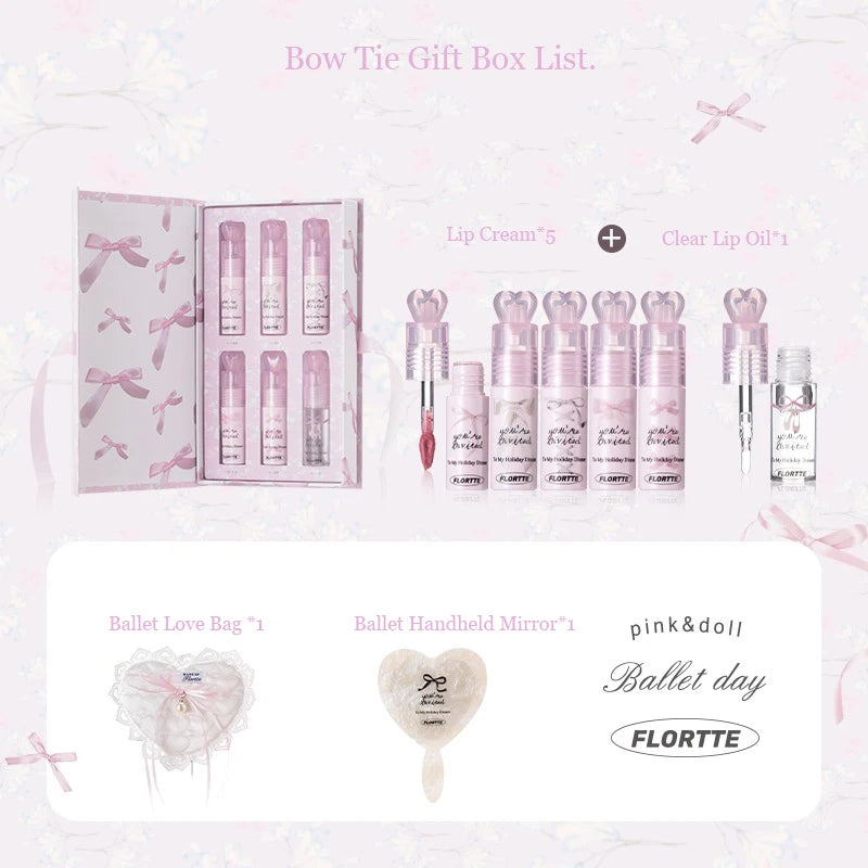 FLORTTE Little Bow Collection – Lipstick & Lip Cream Gift Set