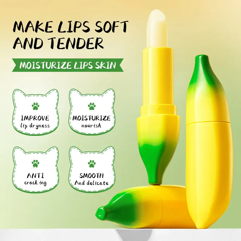 SADOER Banana Lip Balm – Trattamento Labbra Idratante a Lunga Durata