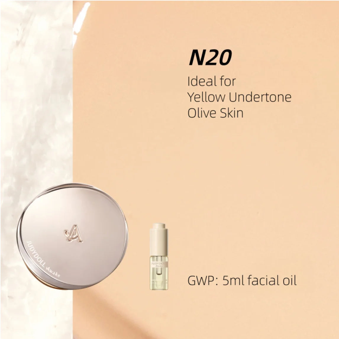 JUDYDOLL Awake UV Defense Cushion SPF50 – 14g + Truffle Essence Facial Oil 5ml