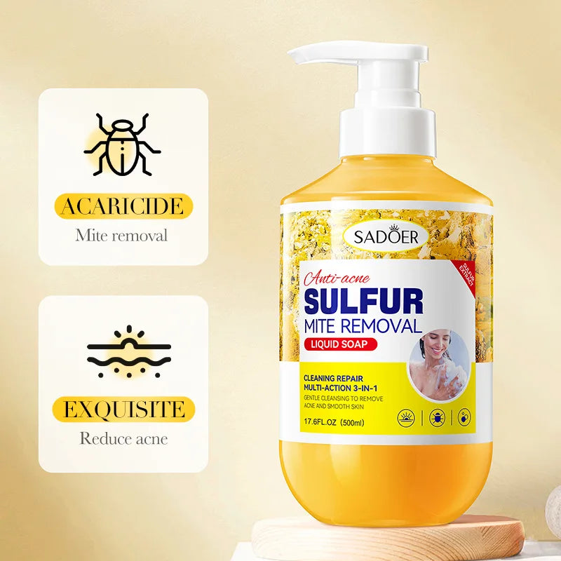SADOER Sulfur Mite Removal Body Wash – Detersione Profonda e Controllo Sebo