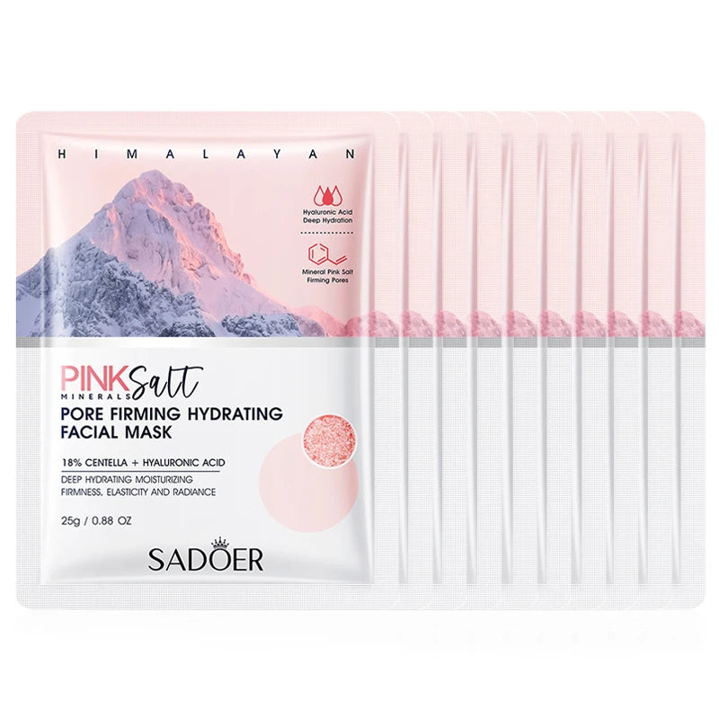 SADOER Pink Salt Face Mask – Maschera Viso Idratante & Anti-Age (5 pz)