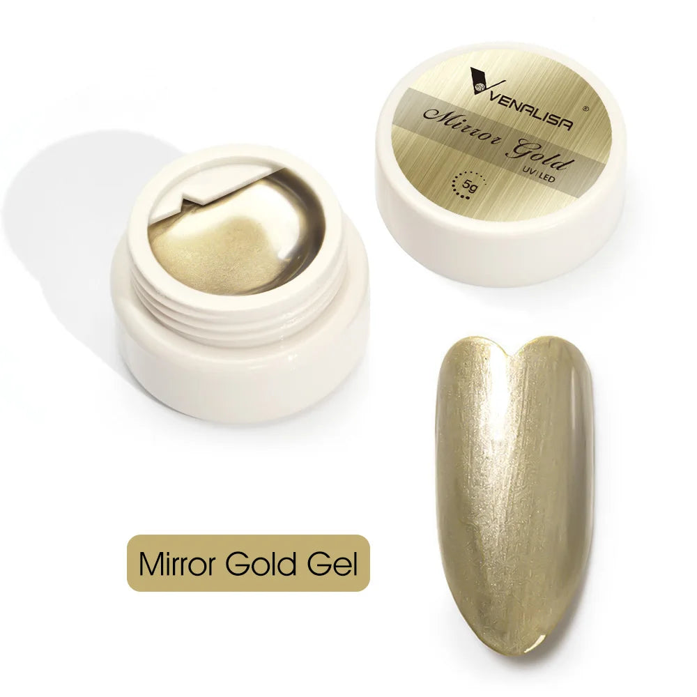 Venalisa UV Metallic Gel 5ml – Effetto Specchio Argento e Oro