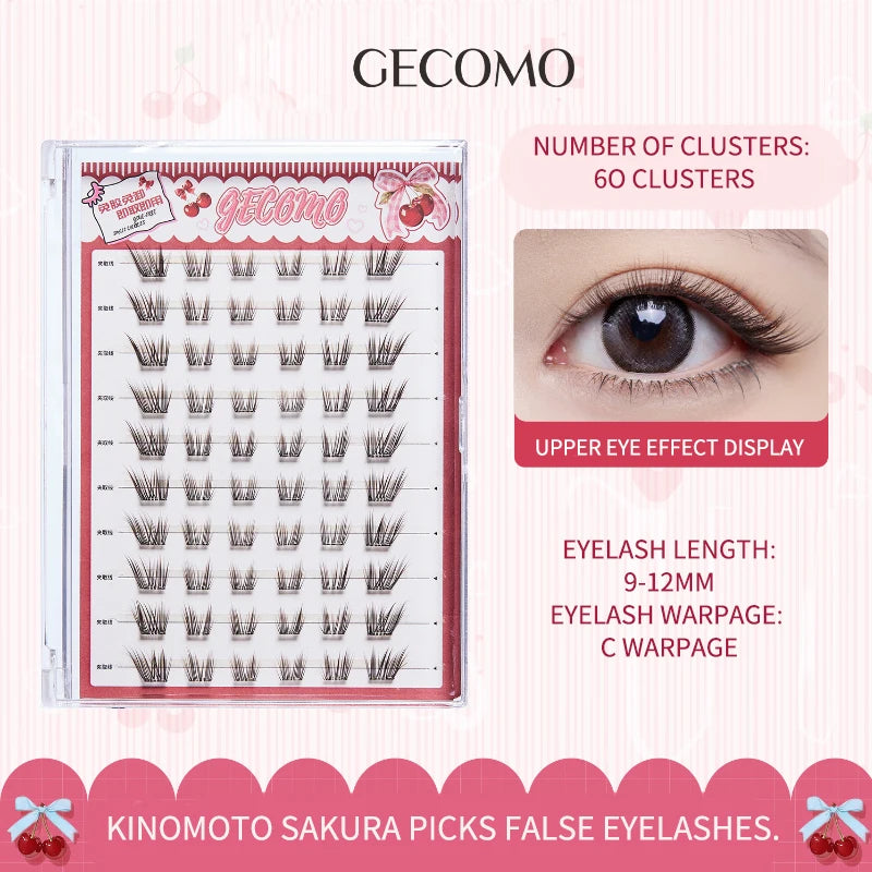 GECOMO Little Cherry Glue-Free False Eyelashes – Brown