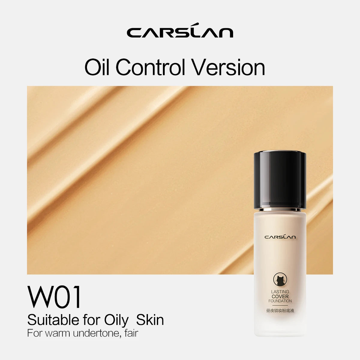 CARSLAN Long-Lasting Liquid Foundation – Full Coverage & Hydrating