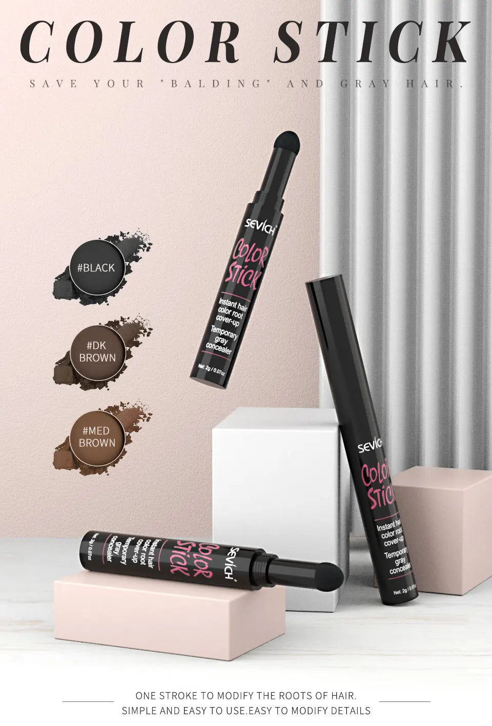 Sevich Hair Root Cover-Up Stick – Stick Correttivo per Radici e Contorni