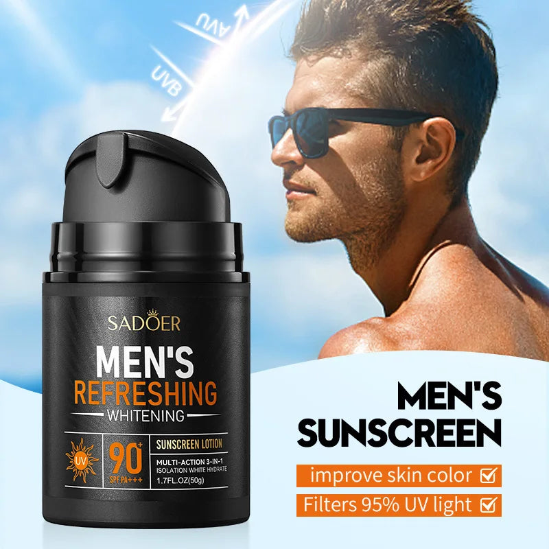 SADOER Men’s Sunscreen – Protezione Viso, Collo e Corpo