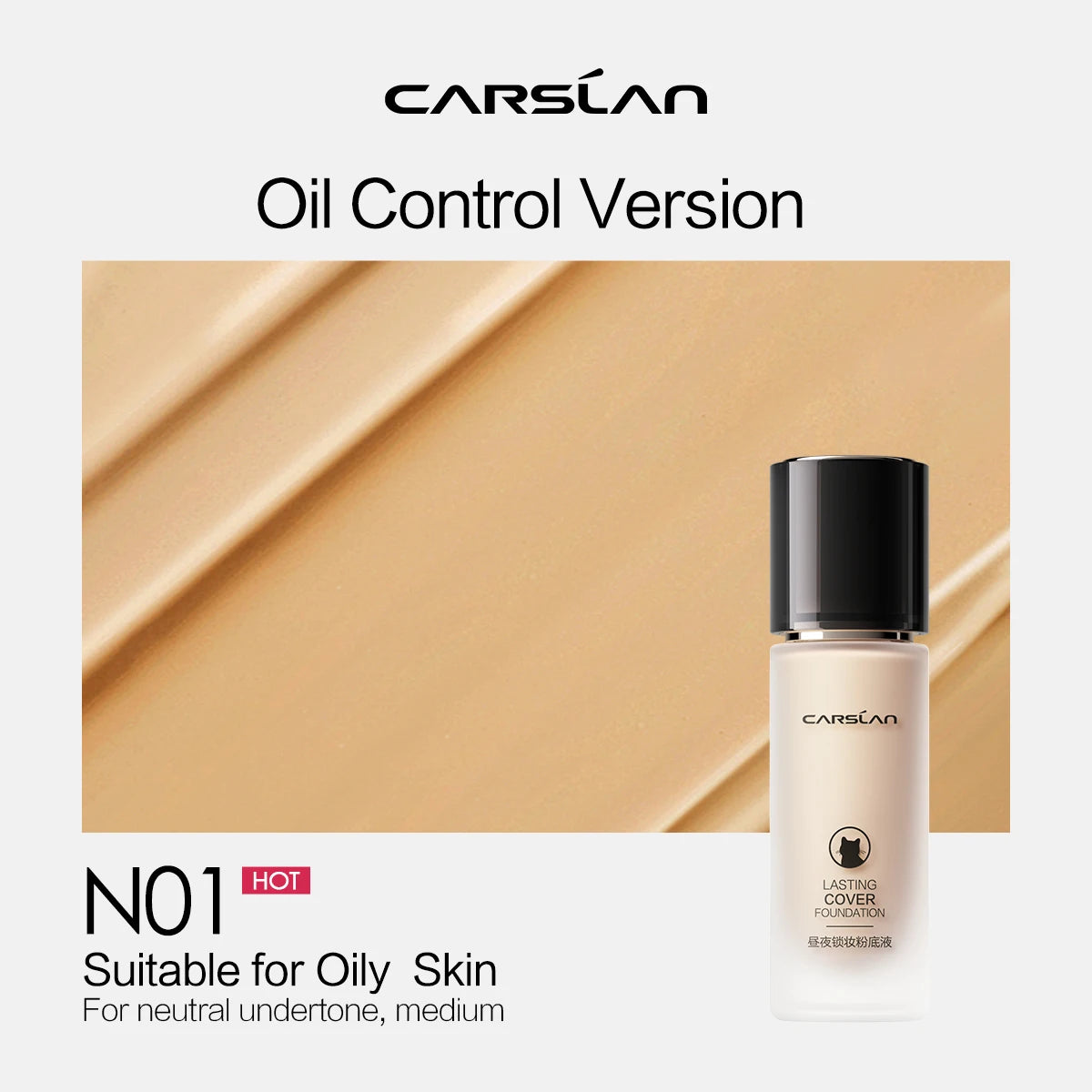 CARSLAN Long-Lasting Liquid Foundation – Full Coverage & Hydrating