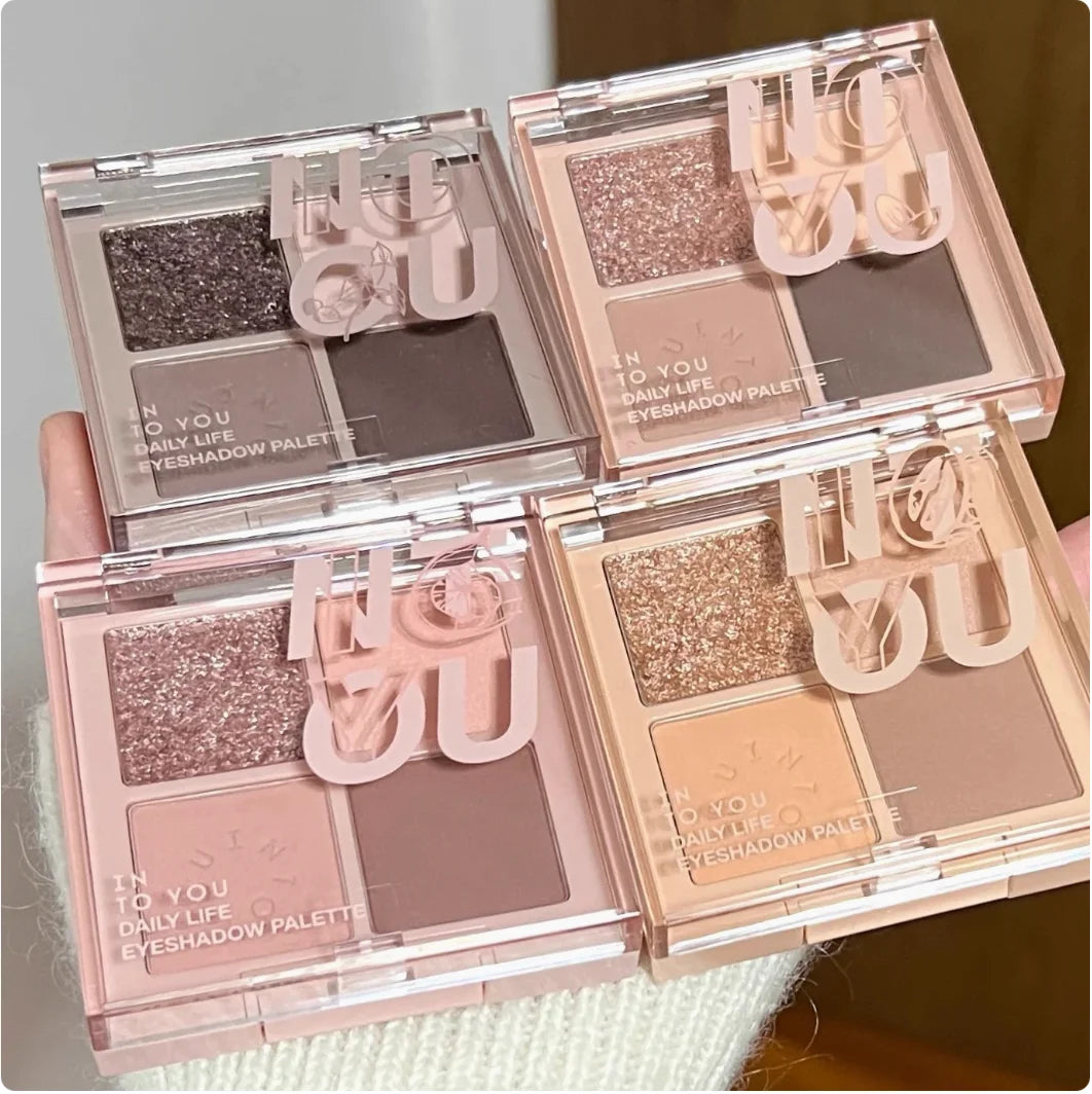 Into You Four-Color Eyeshadow Palette – Minced Potatoes Matte & Earth Tones