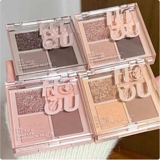 Into You Four-Color Eyeshadow Palette – Minced Potatoes Matte & Earth Tones