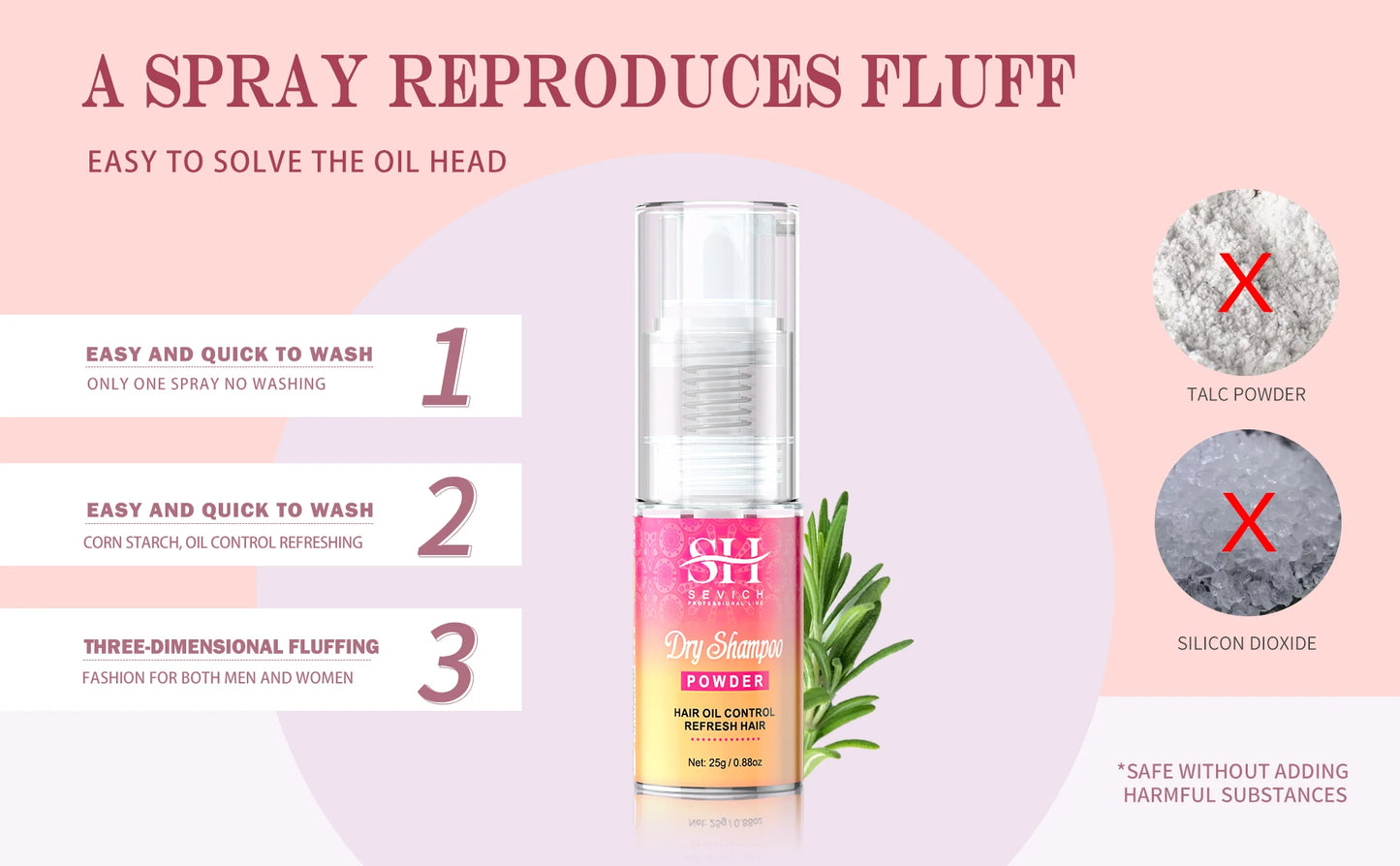Sevich Fluffy Dry Shampoo – Polvere Volumizzante e Assorbi-Olio