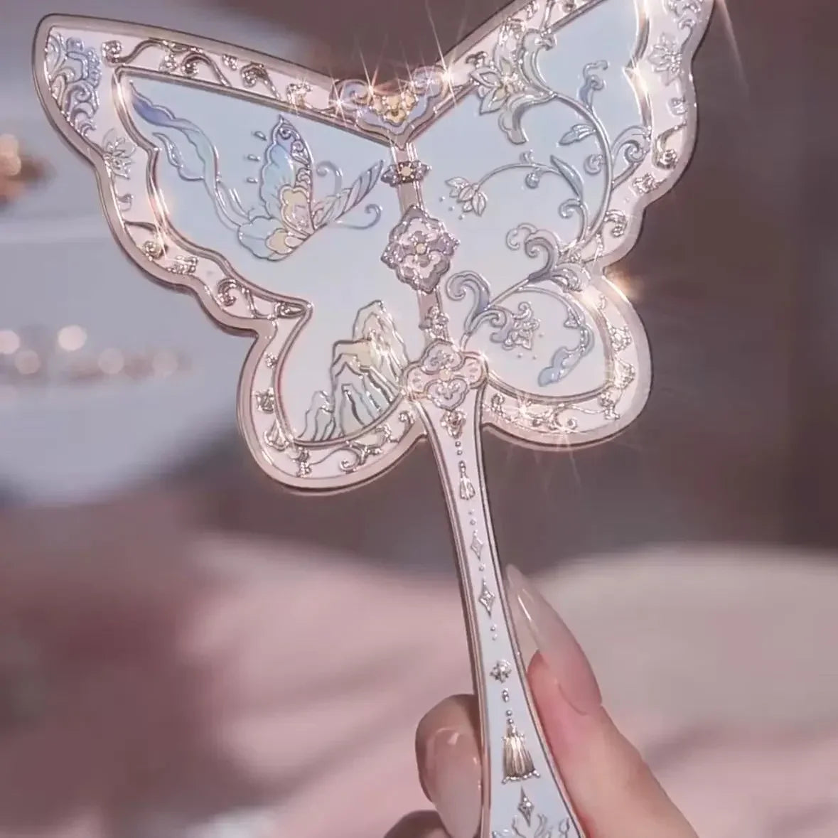 Flower Knows 8th Anniversary Butterfly Hand Mirror