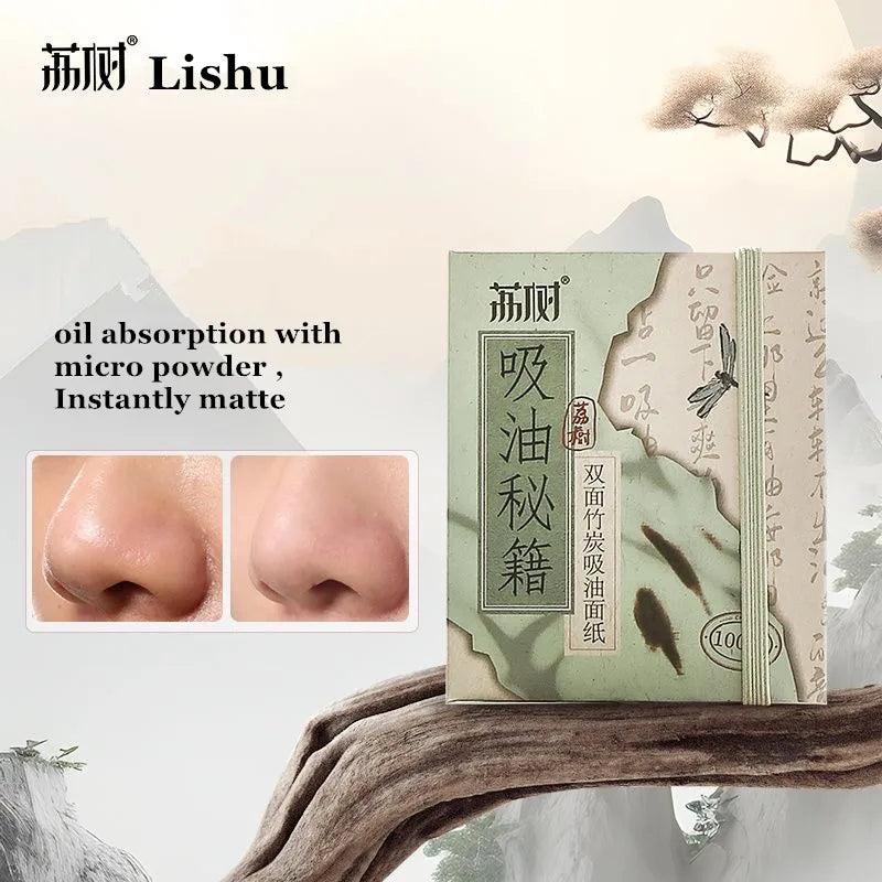 Lishu 200 Fogli Assorbenti con Puff per Cipria