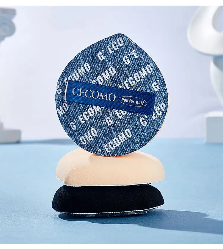 GECOMO Two-Piece Denim Blue Powder Puff Set