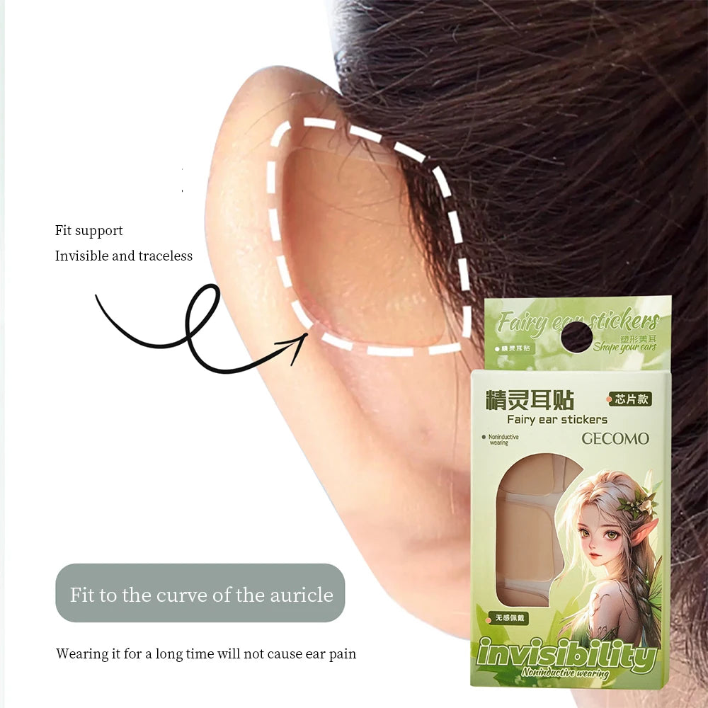 GECOMO Natural Invisible Fairy Ear Stickers – 18 Pieces