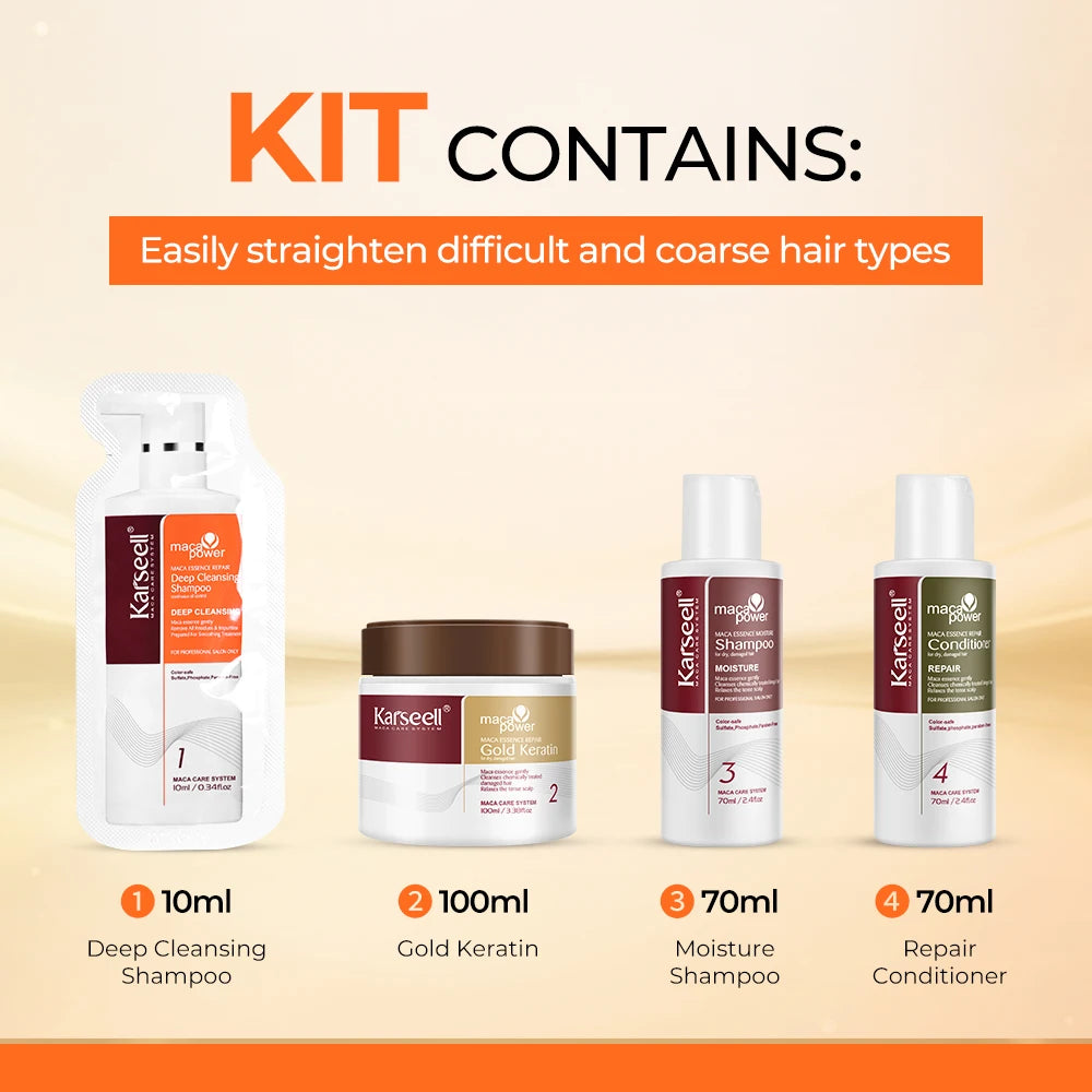 Karseell Gold Keratin Hair Mask Kit Professionale 4pz