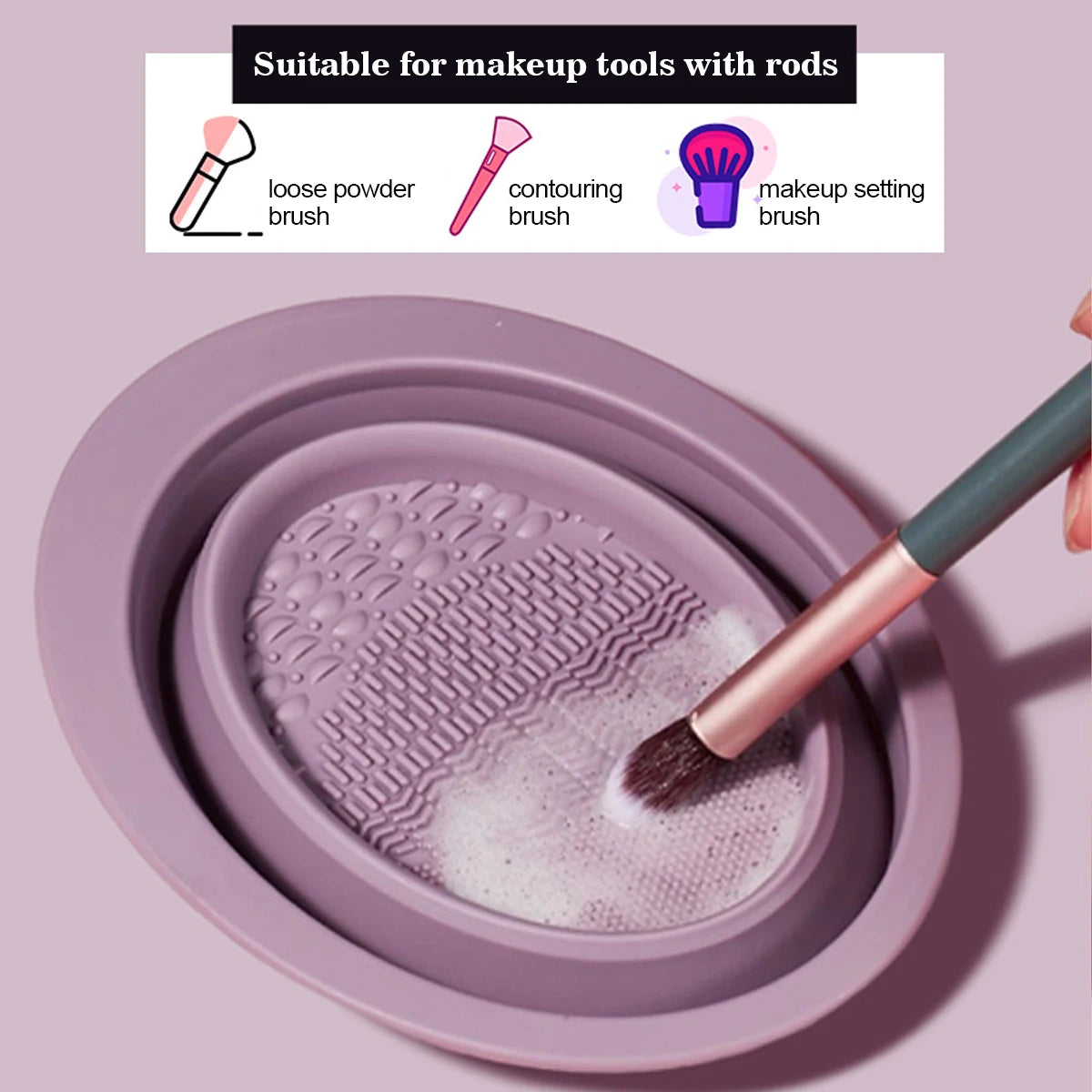 IMAGIC Silicone Makeup Brush Cleaner & Scrubber Box
