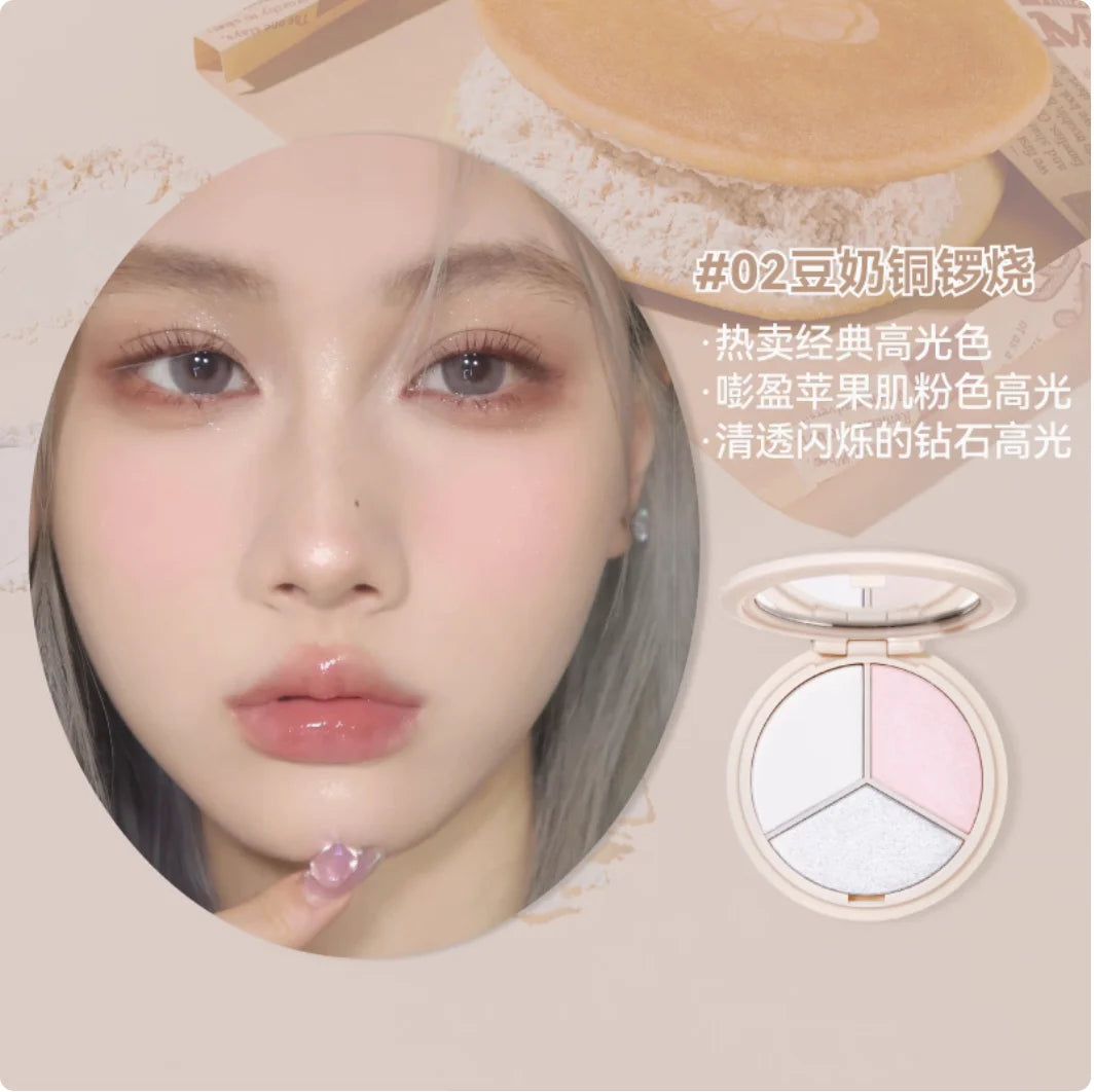 LEEMEMBER 3-Color Blush & Highlighter Palette