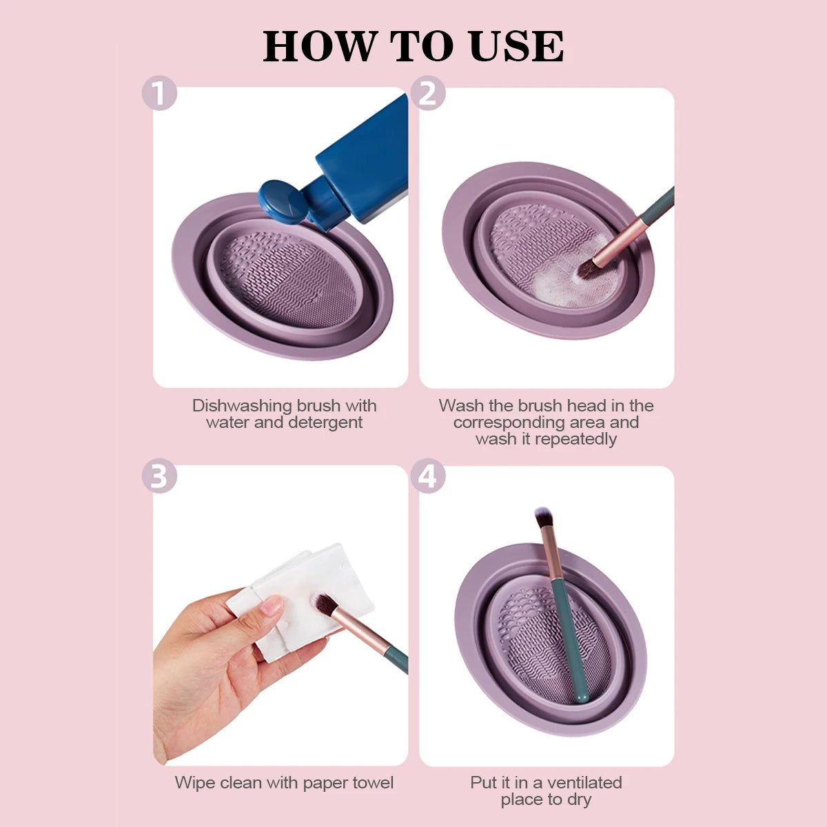 IMAGIC Silicone Makeup Brush Cleaner & Scrubber Box