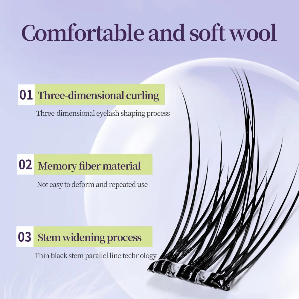 GECOMO Segmented C-Curl False Eyelashes – Four Types in One Box