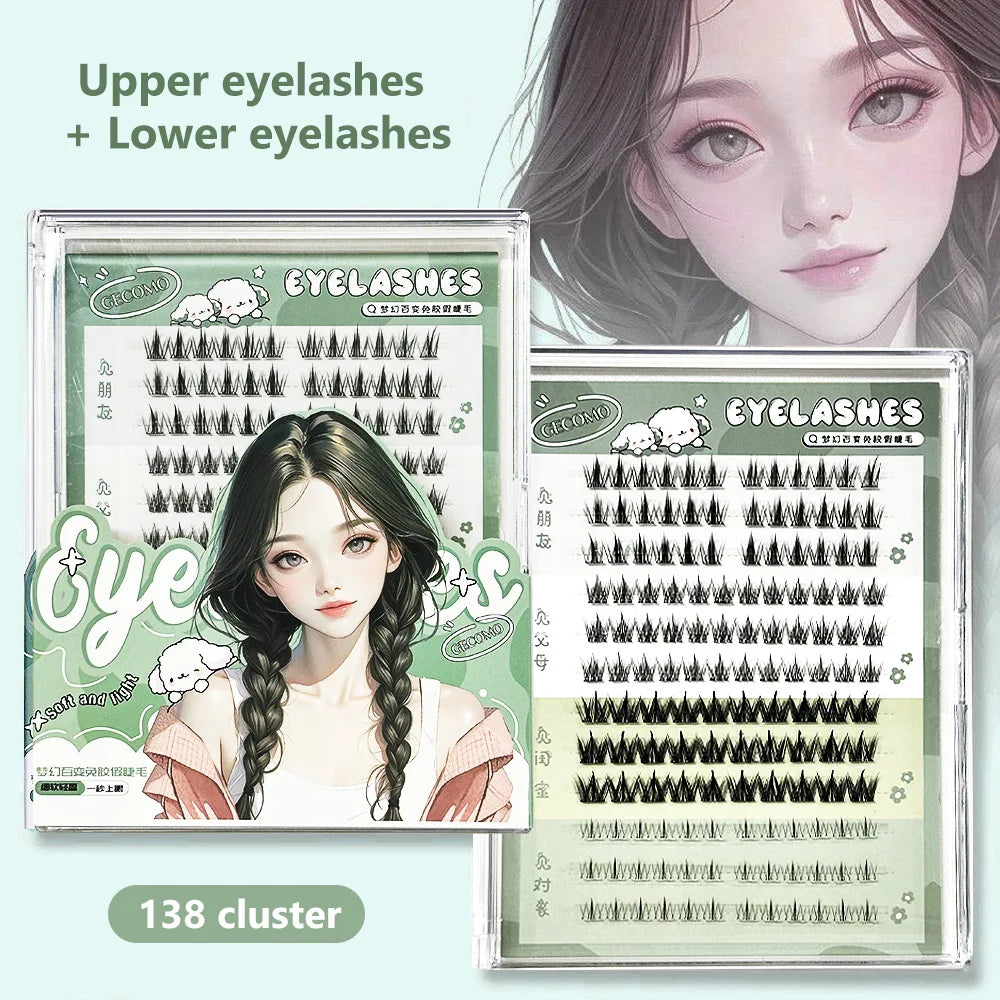 GECOMO Segmented C-Curl False Eyelashes – Four Types in One Box
