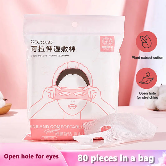 GECOMO Stretchable Wet Compress Cotton Sheets – 80 PCS