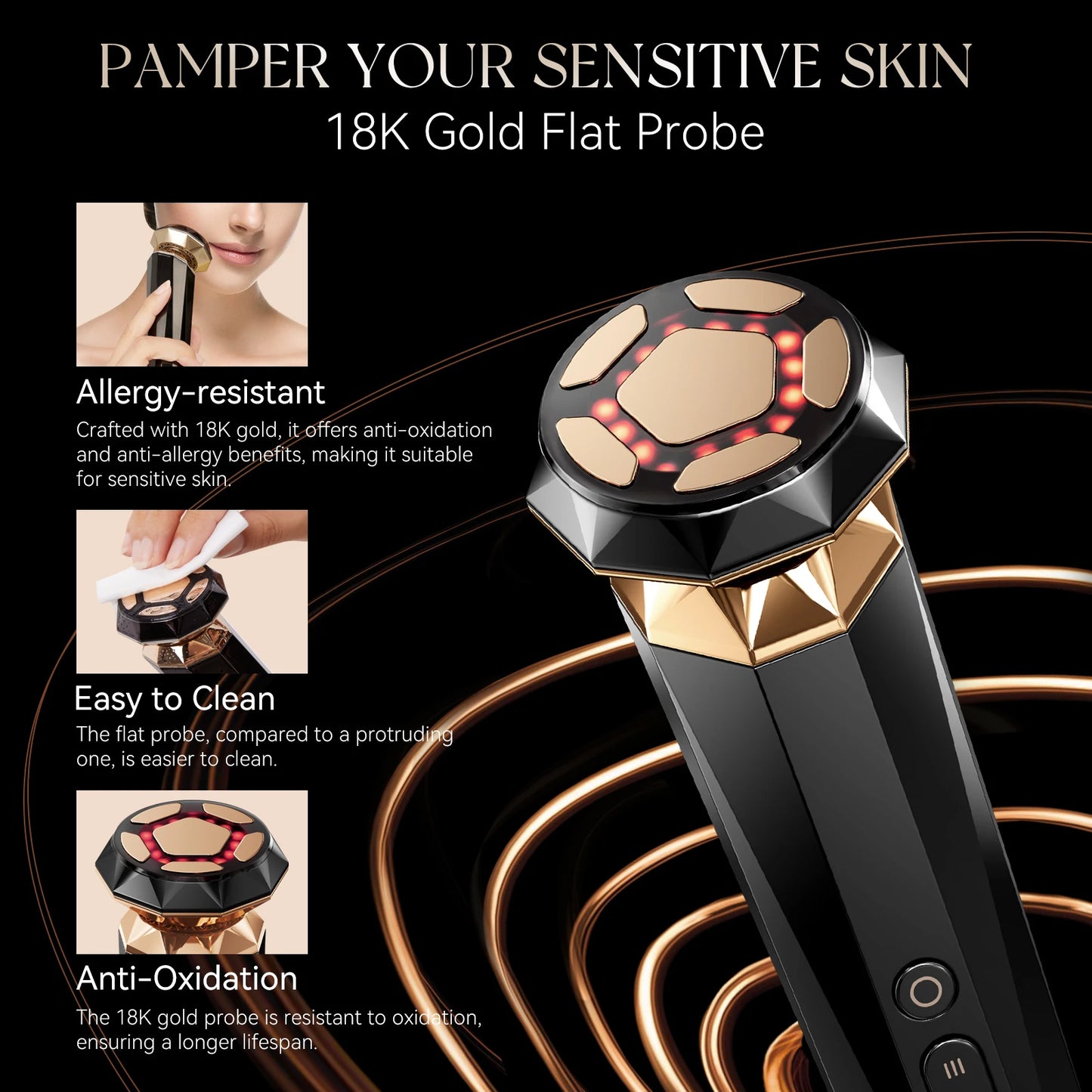 ANLAN Multifunction Skincare Device Pro 18K Gold