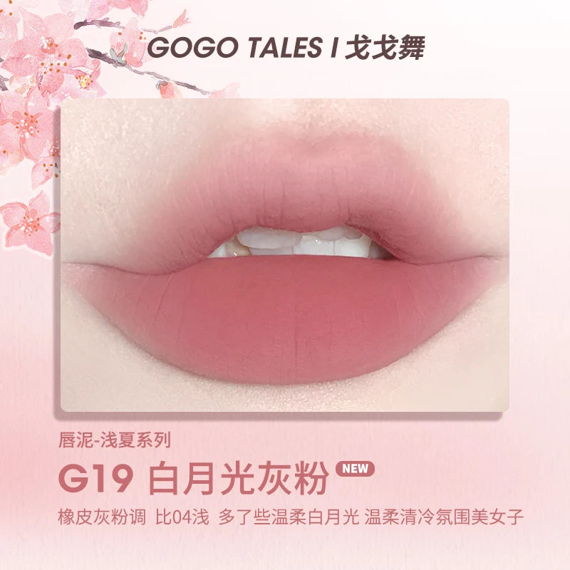 Gogotales Thin Mud Gauze Lip Gloss - Velvet Matte Finish 2.6g