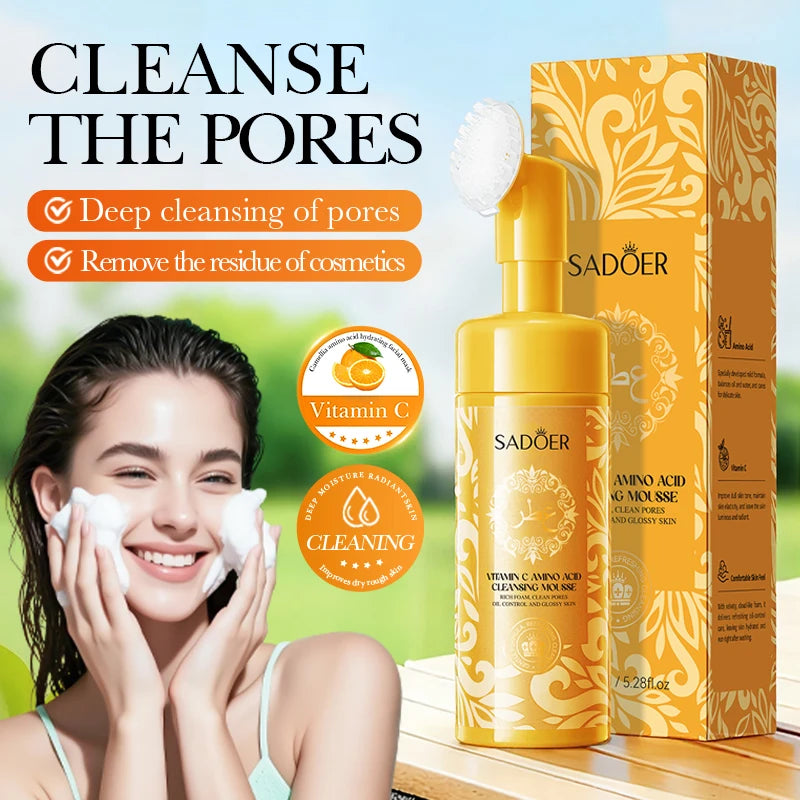 SADOER Facial Cleanser – Bamboo Charcoal / Vitamin C / Camellia / Rose