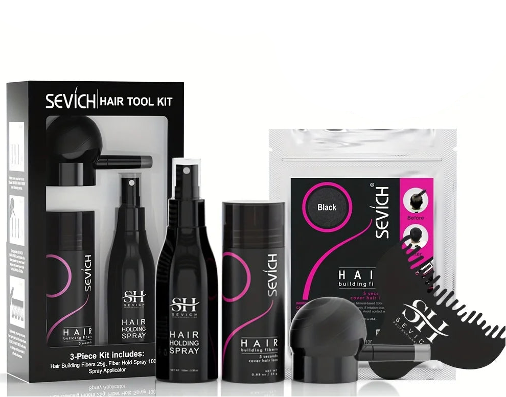 Sevich 5-in-1 Hair Fiber Set – Kit Fibre per Capelli Più Folti