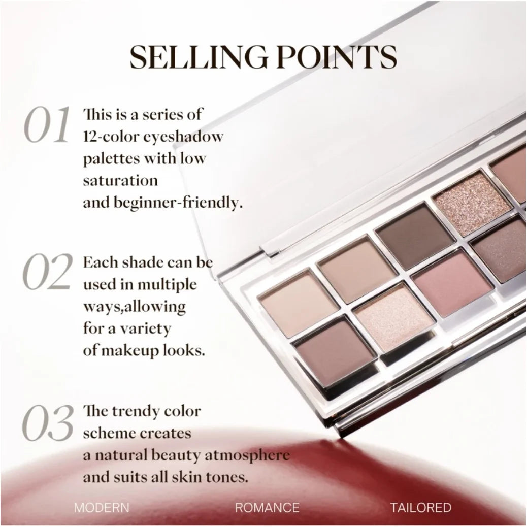 Joocyee 12 Shades Eyeshadow Palette – Long-Lasting & High Color