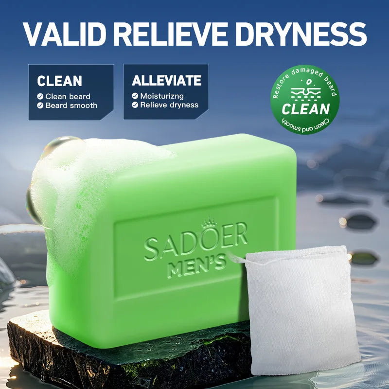 SADOER Men’s Beard Cleaning Soap – Sapone per Barba