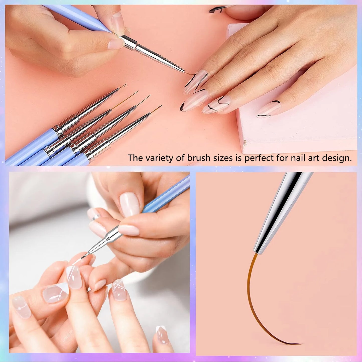 Makartt Nail Art Liner Brushes – Set 5 pezzi