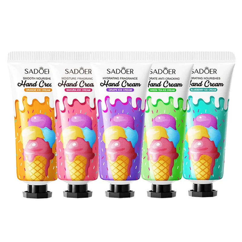 SADOER Hand Creams Green Tea, Orange, Blueberry, Grape, Sakura & Set Completo