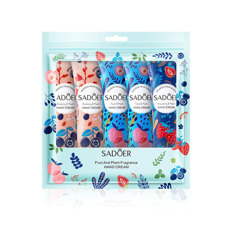 SADOER Fruit & Flower Hand Cream Set – Set di Creme Mani Idratanti e Riparatrici (5pz)