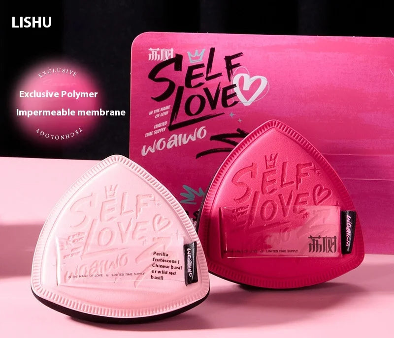 Lishu Set 2 Puff Triangolari + Astuccio Self Love