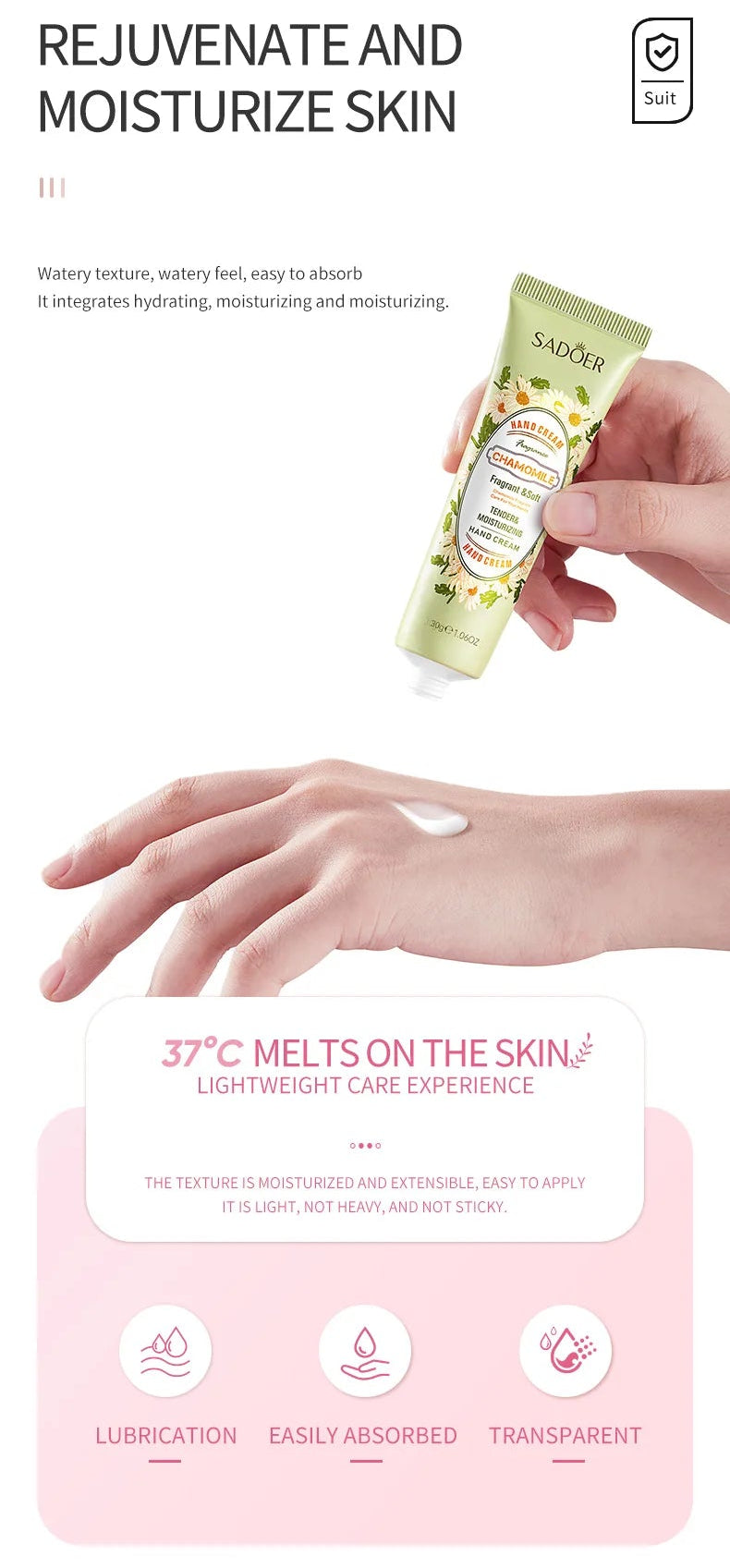 SADOER Fruit & Flower Hand Cream Set – Set di Creme Mani Idratanti e Riparatrici (5pz)