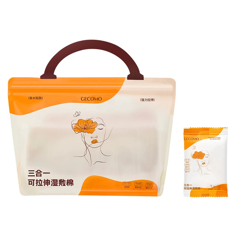 GECOMO 150-Piece Stretchable Wet Compress Cotton Pads