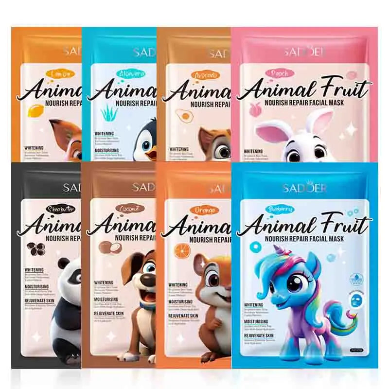 SADOER Kawaii Fruits Face Mask – Confezione da 8