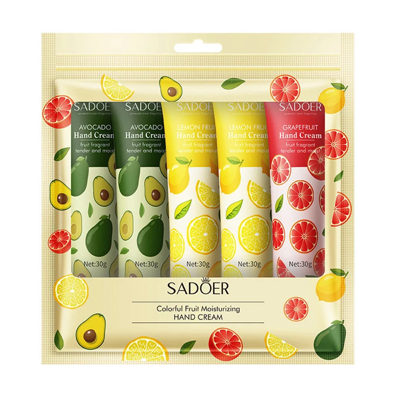 SADOER Fruit Plant Fragrance Hand Cream Set da 5 (3 varianti)