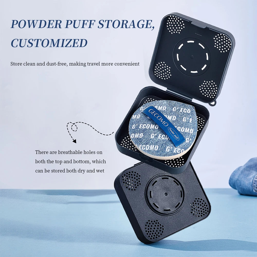 GECOMO Two-Piece Denim Blue Powder Puff Set