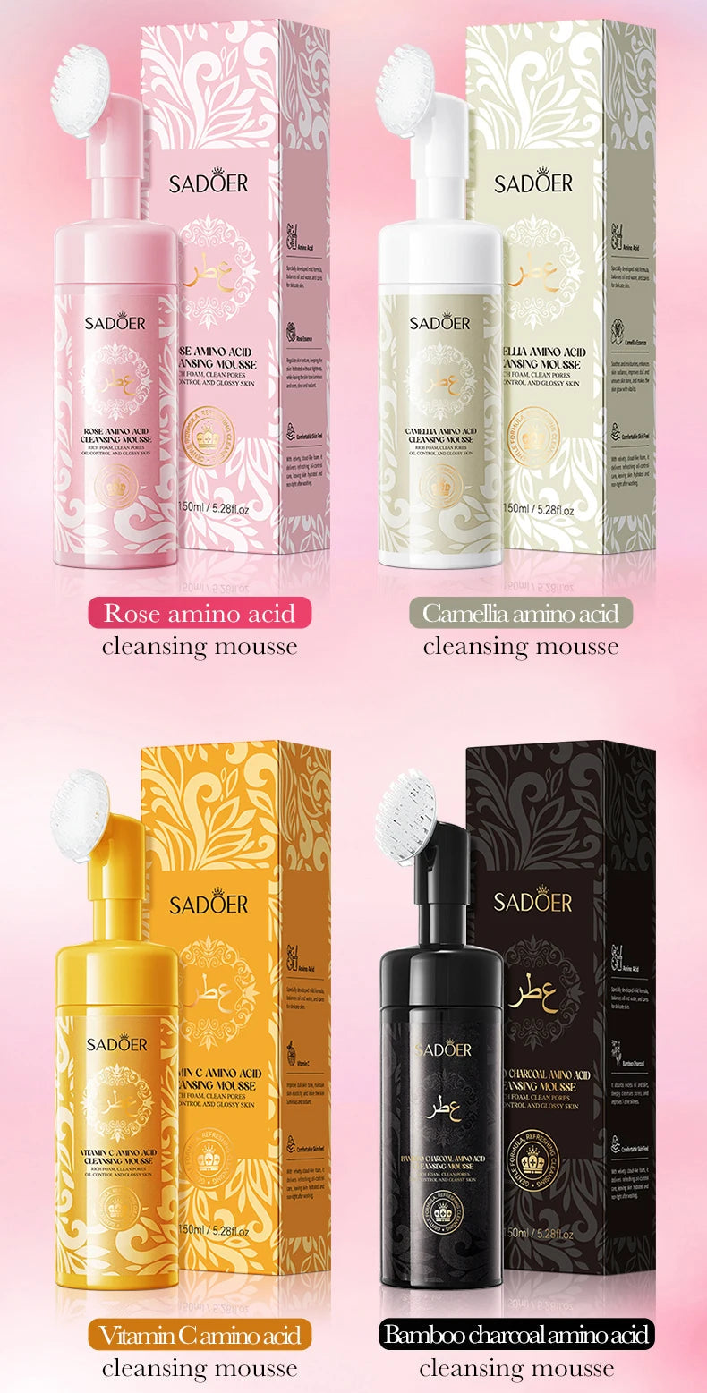 SADOER Facial Cleanser – Bamboo Charcoal / Vitamin C / Camellia / Rose