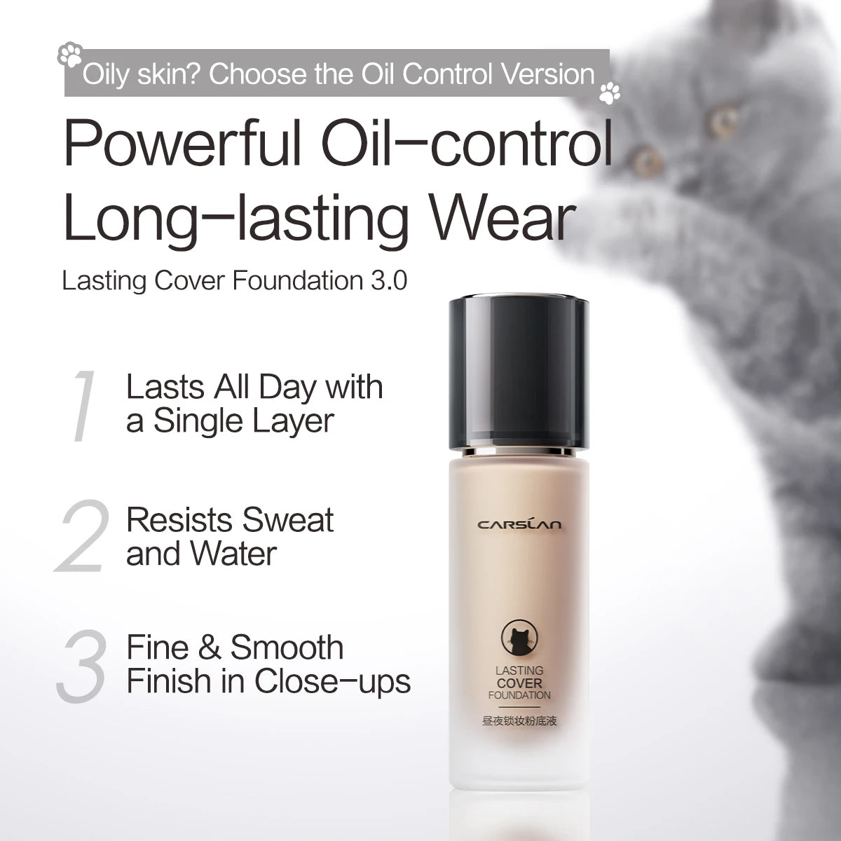 CARSLAN Long-Lasting Liquid Foundation – Full Coverage & Hydrating