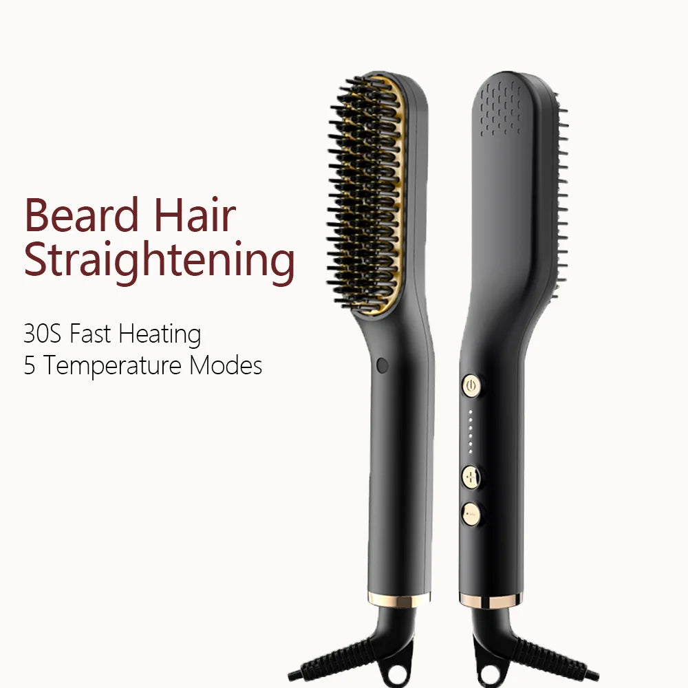 ANLAN Beard Hair Straightening Brush – Spazzola Lisciante per Barba e Capelli
