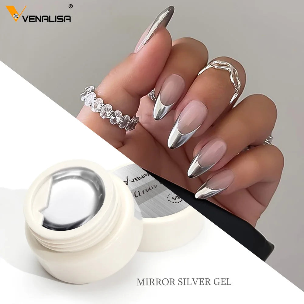 Venalisa UV Metallic Gel 5ml – Effetto Specchio Argento e Oro