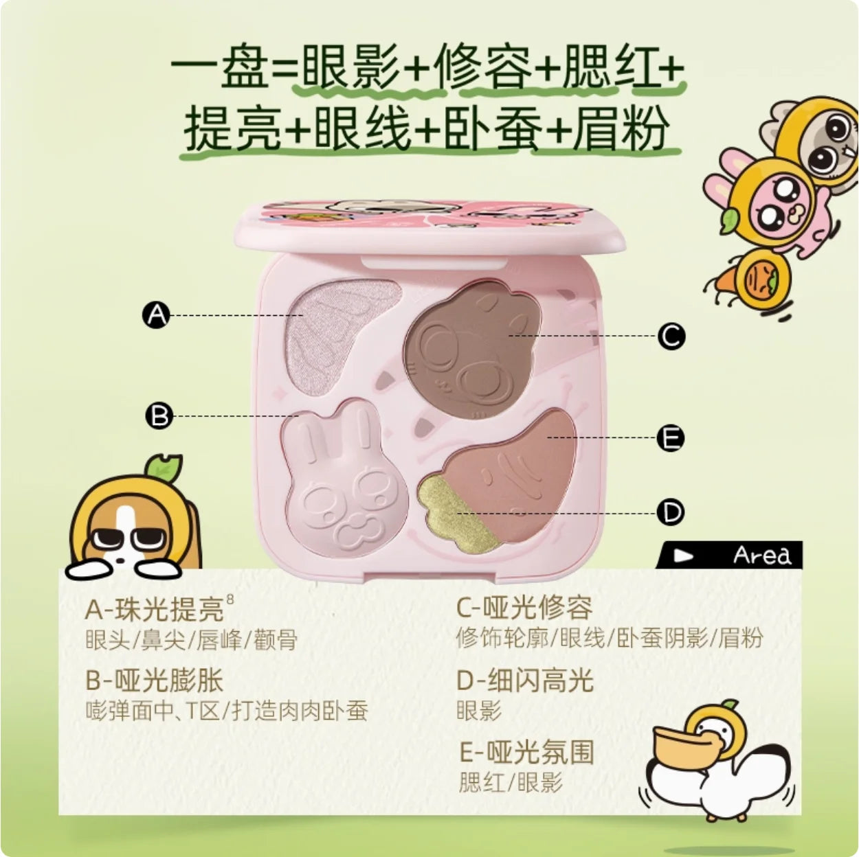 Little Ondine 5 Colors Eyeshadow Palette