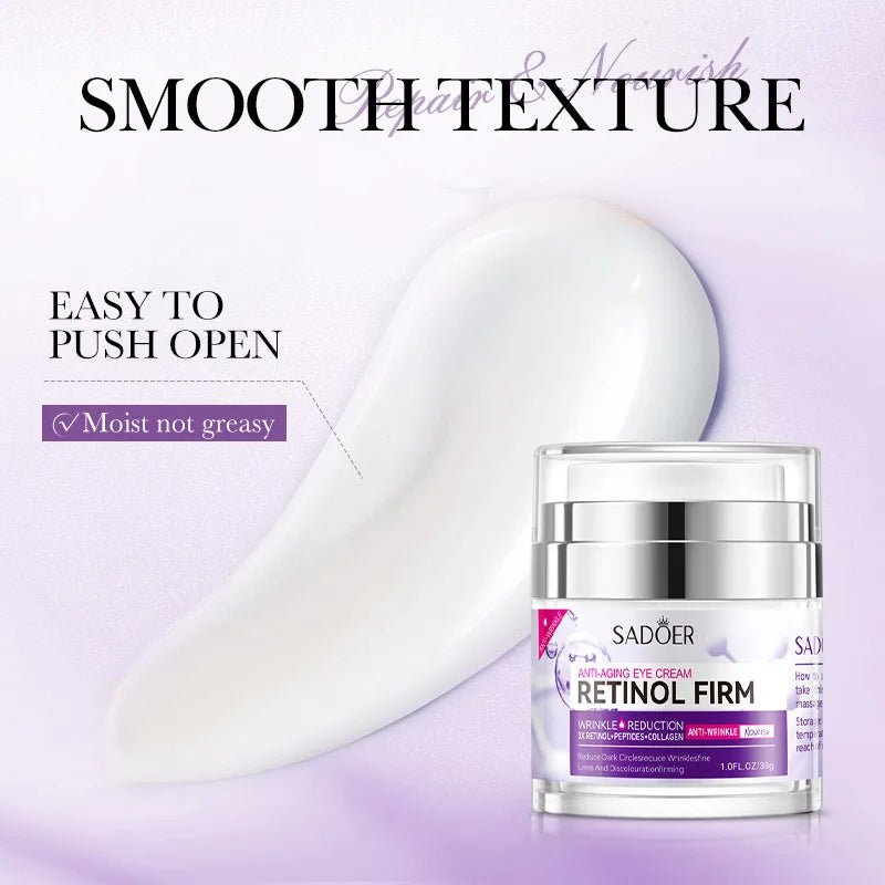 SADOER Retinol Eye Cream – Crema Contorno Occhi Illuminante e Rassodante