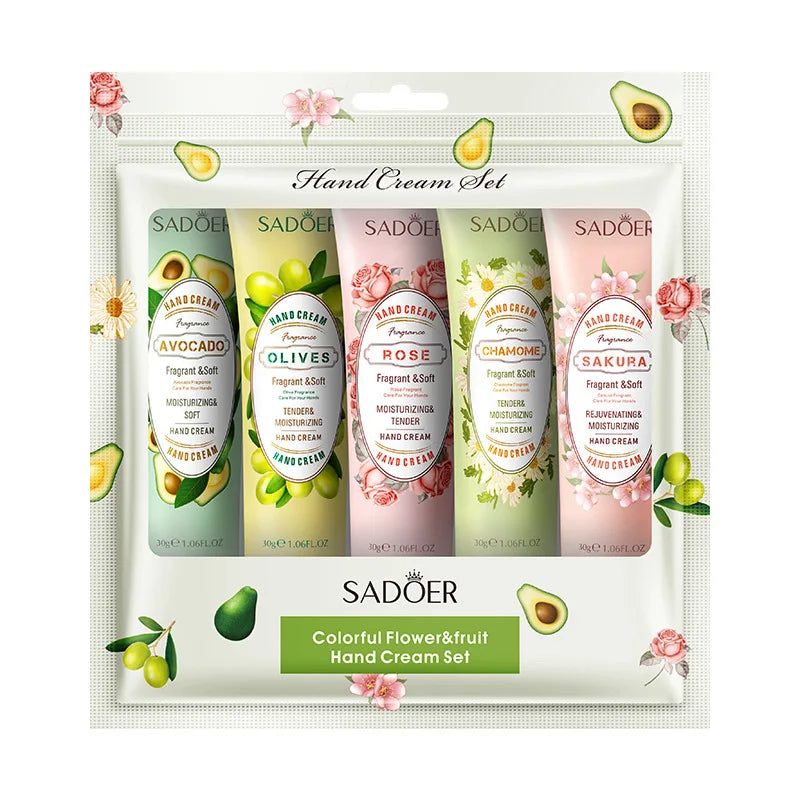 SADOER Fruit Plant Fragrance Hand Cream Set da 5 (3 varianti)